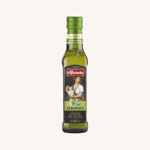 La Española Olio extra vergine di oliva aromatizzato al basilico (albahaca), dell'Andalusia, bottiglia da 250 ml