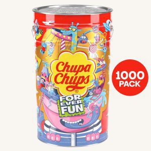 Chupa Chups Forever Fun edition mega tin of Chupa Chups lollipops, from Barcelona, 1000 units